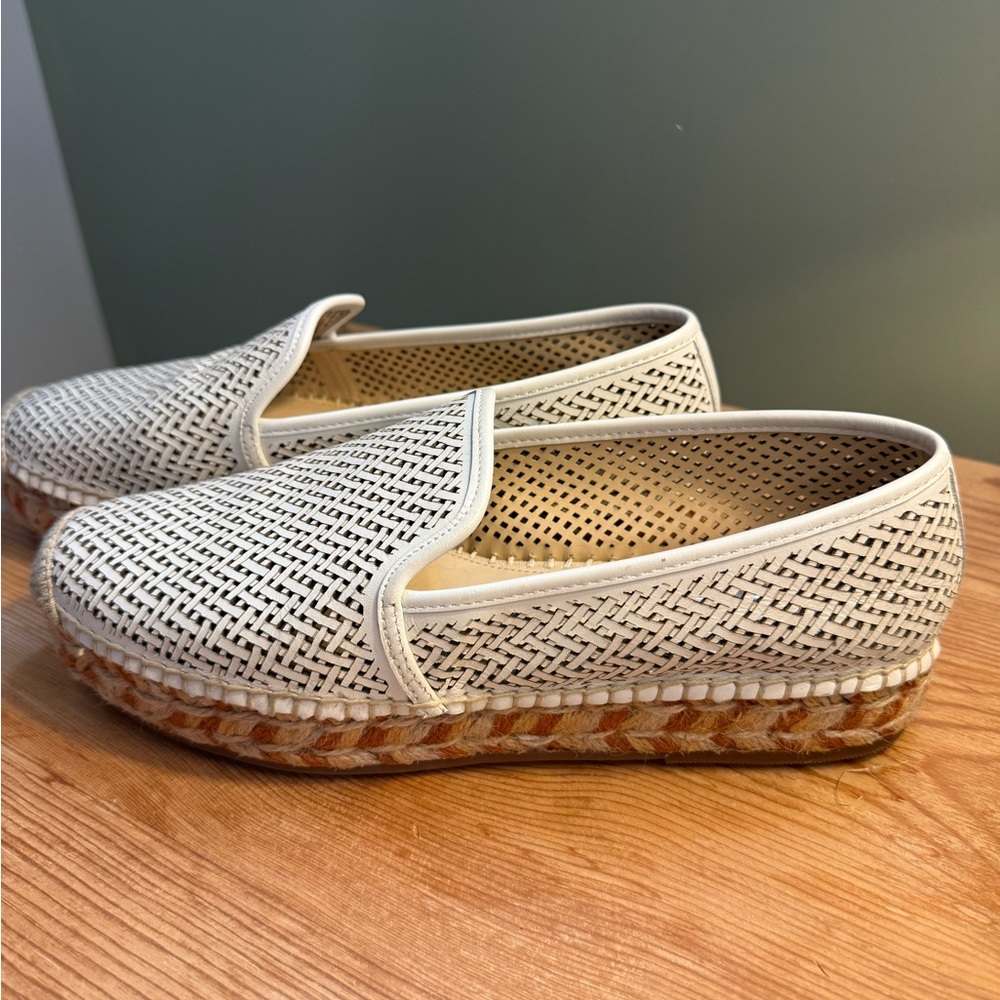 Vince Camuto Taupe Woven Espadrille Flats